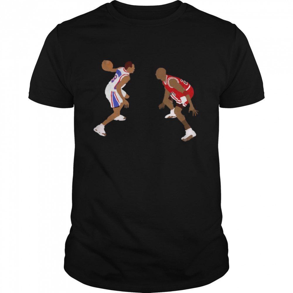 Iverson crosses over Jordan NBA shirt