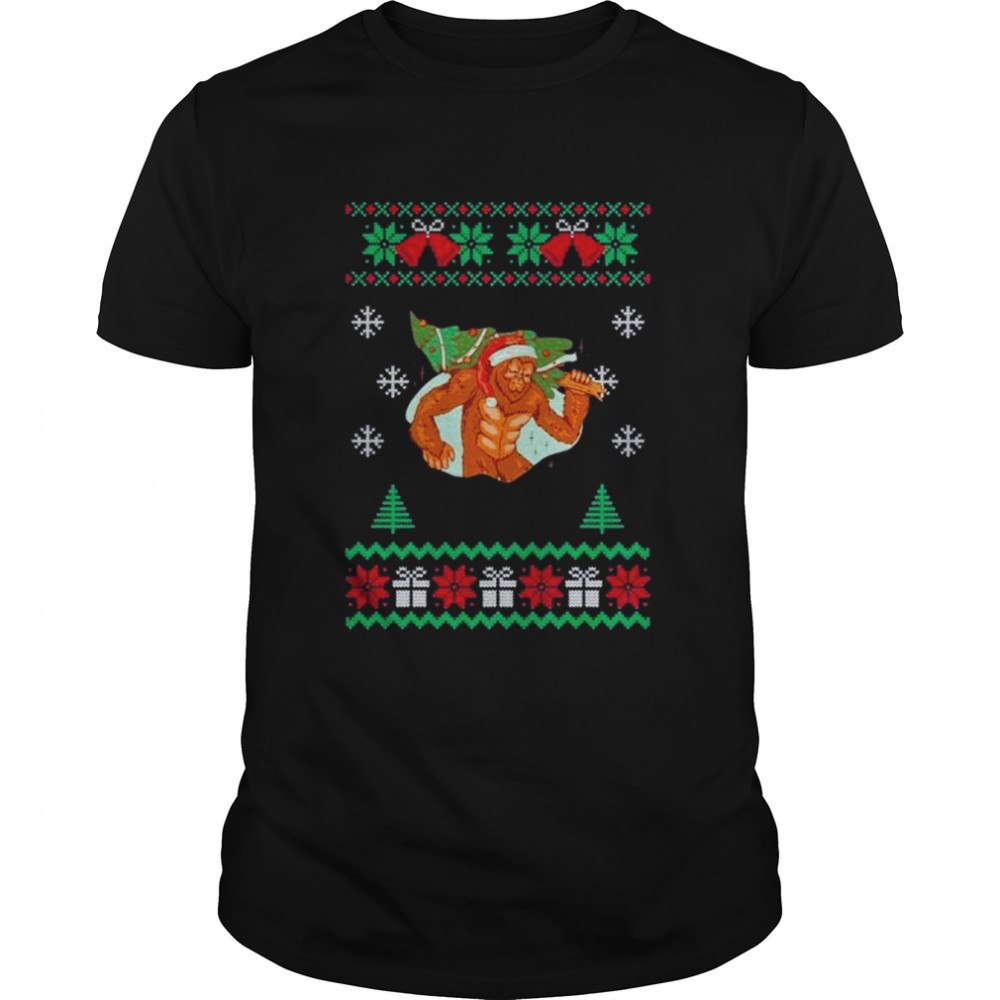 Santa Bigfoot Tree Christmas 2022 shirt