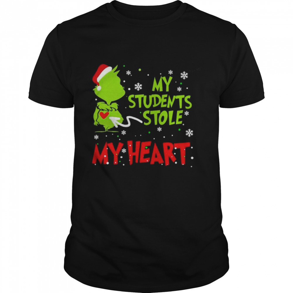 Santa Grinch My Students Stole My Heart Christmas shirt