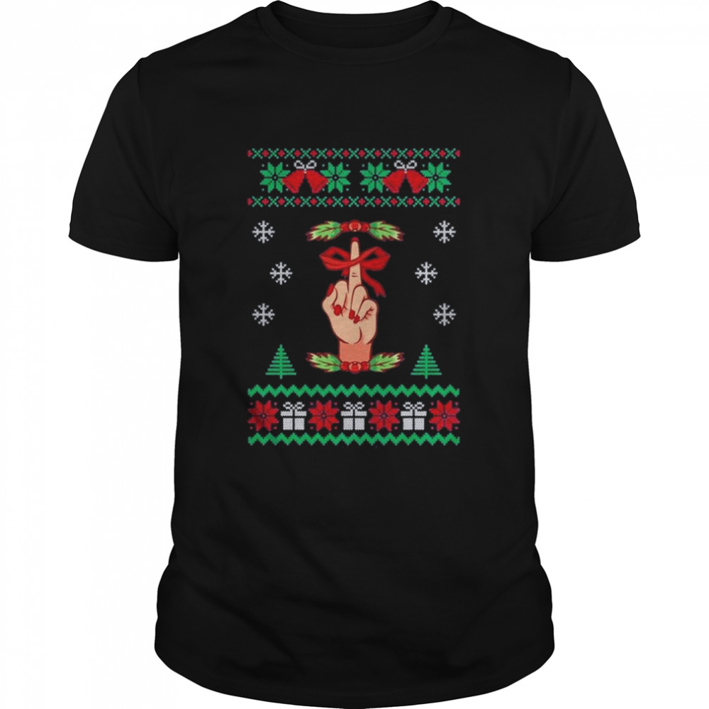 Santa Middle Finger Fuck Tree Christmas 2022 shirt