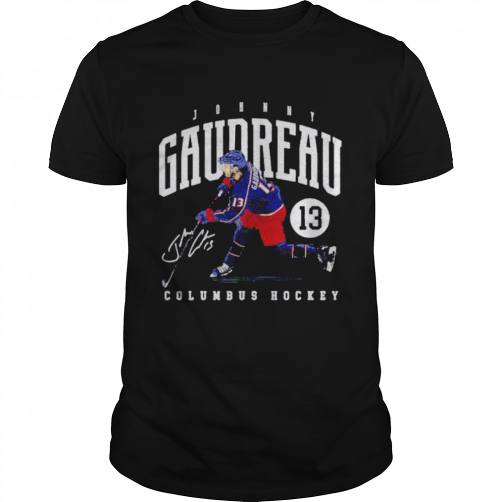 johnny Gaudreau Columbus Blue Jackets hockey no 13 signature shirt