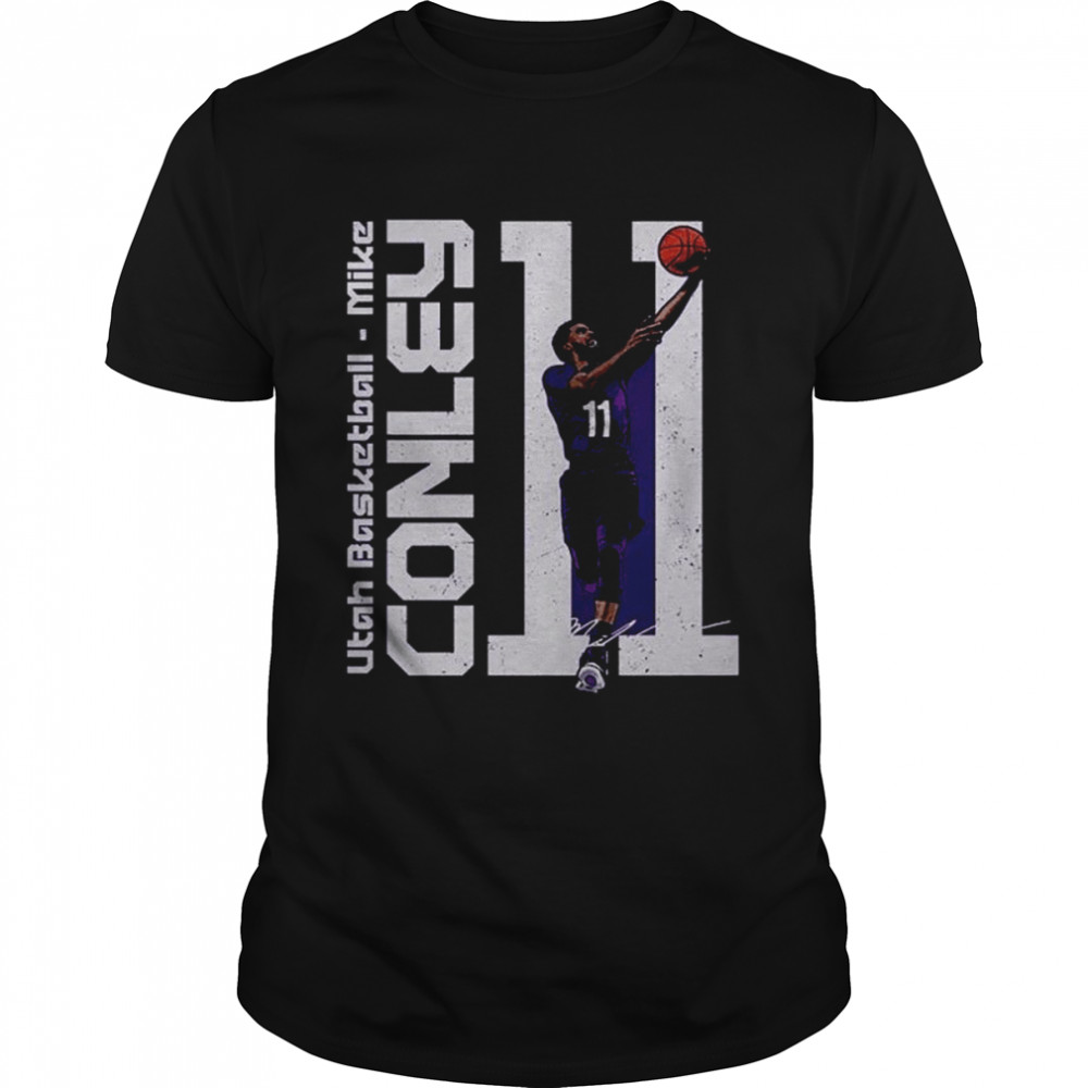 Mike Conley Utah Vertical signature shirt