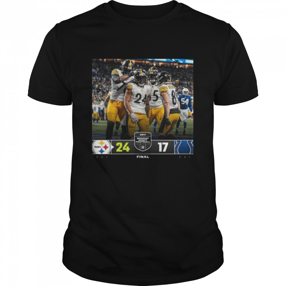 Pitbull Steelers 24 17 Indianapolis Colts Nfl 2022 Monday Night Football Final Score Shirt