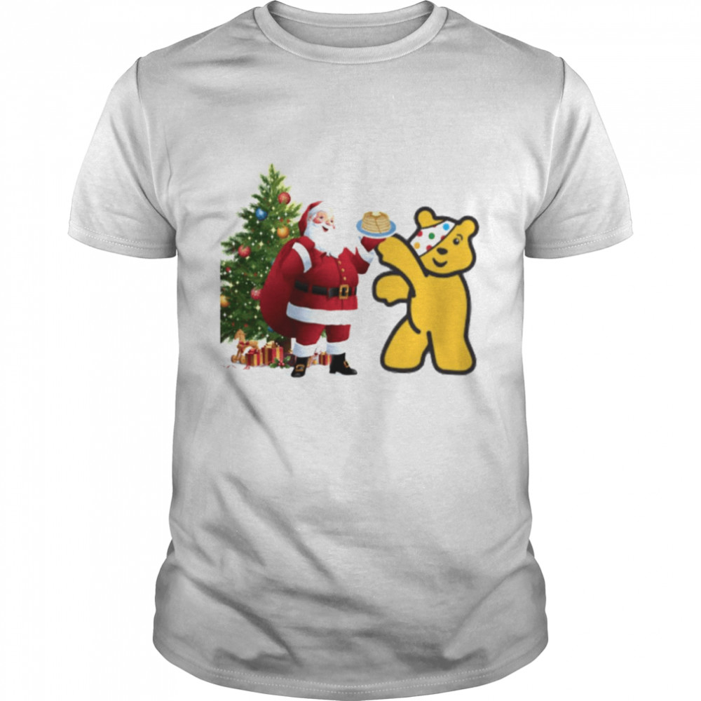 Pudsey Bear In Christmas shirt