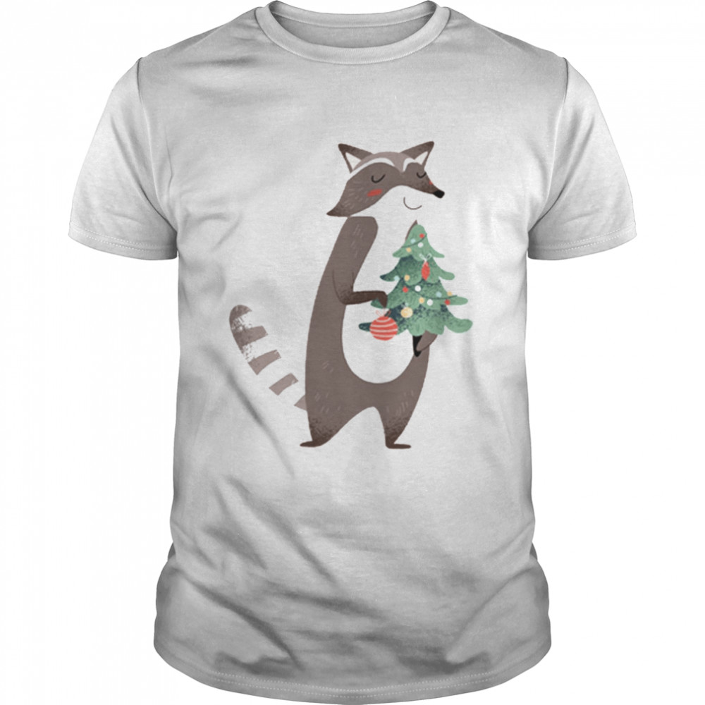 Raccoon With Christmas Tree shirt