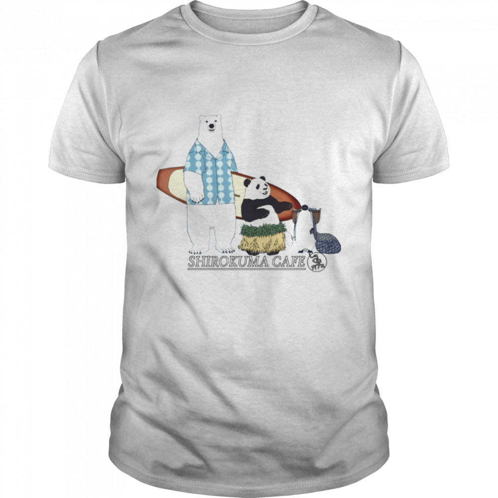 Shirokuma Cafe Polar Bear Panda Peinguin On Vacation shirt