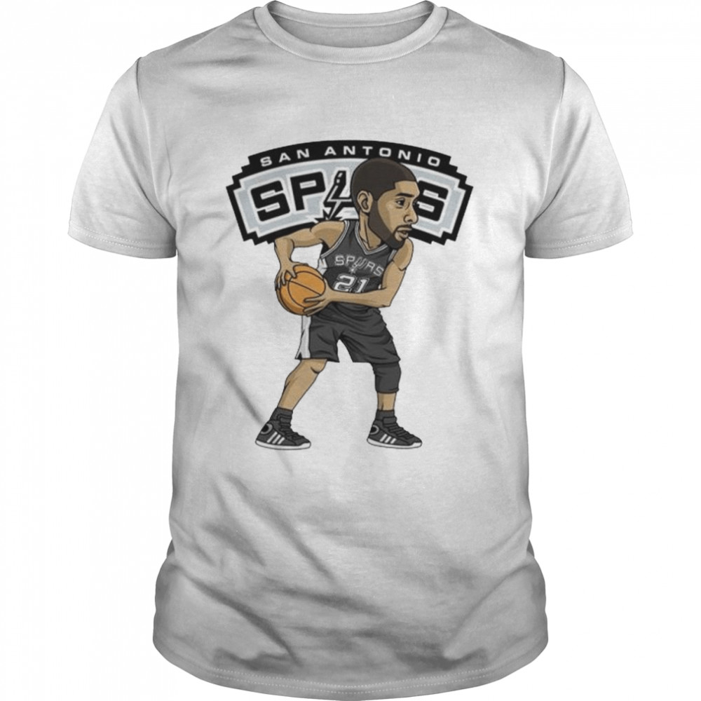 Tim Duncan 21 Art Chibi San Antonio Spurs shirt