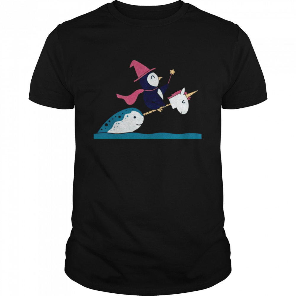 Unicorns And Penguin Playing shirt