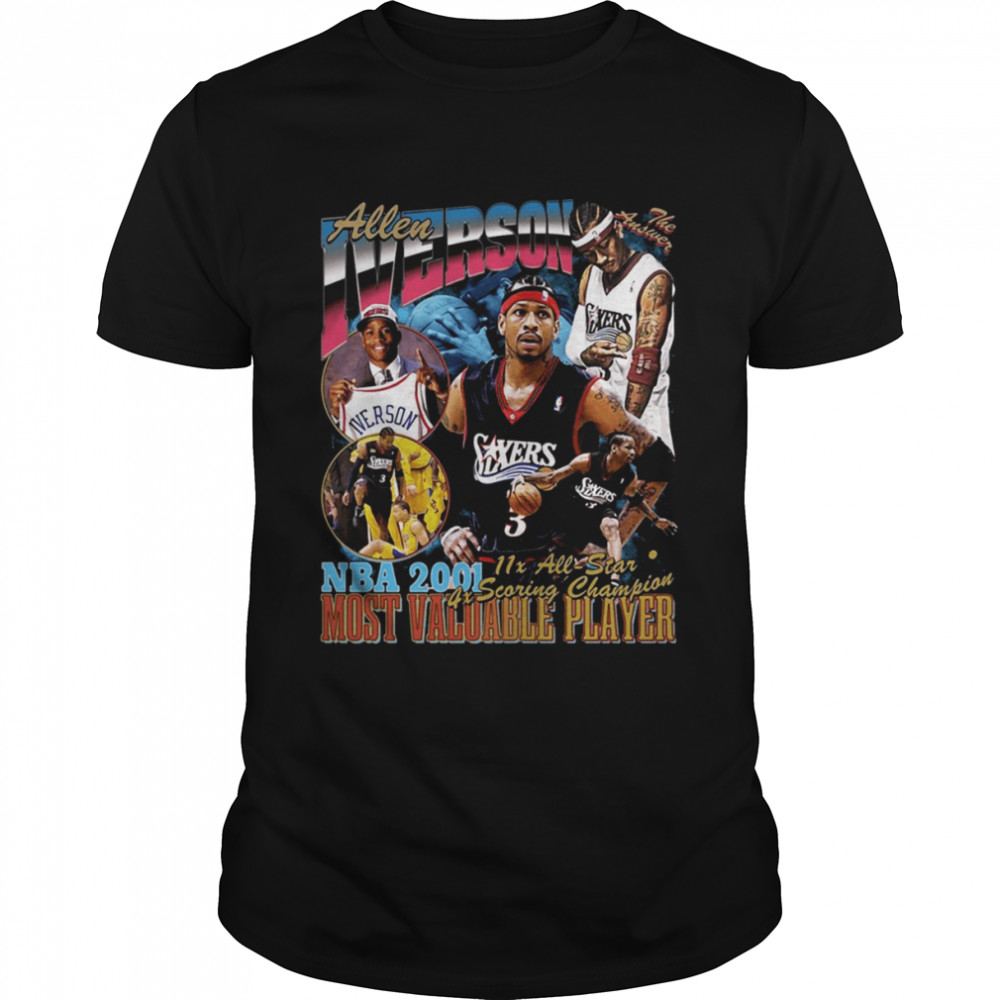 Vintage Basketball Player Retro 2001 Allen Iverson shirt