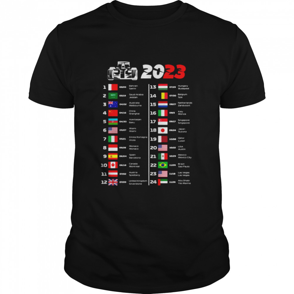 Formula One Calendar 2023 shirt