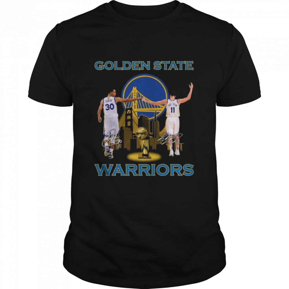 Golden State Warriors Stephen Curry and Klay Thompson signatures 2022 shirt