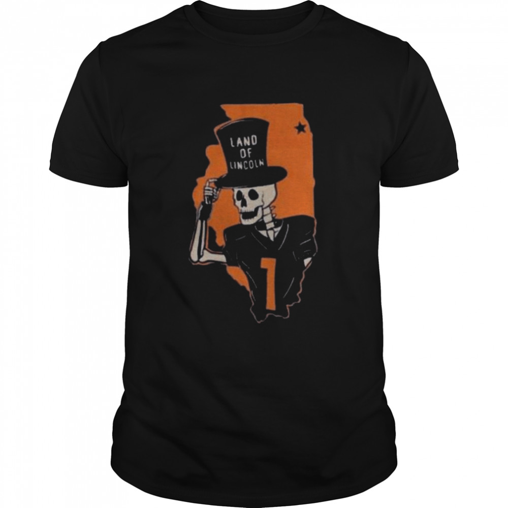 Illinois fighting illini football skeleton land of lincoln shirt