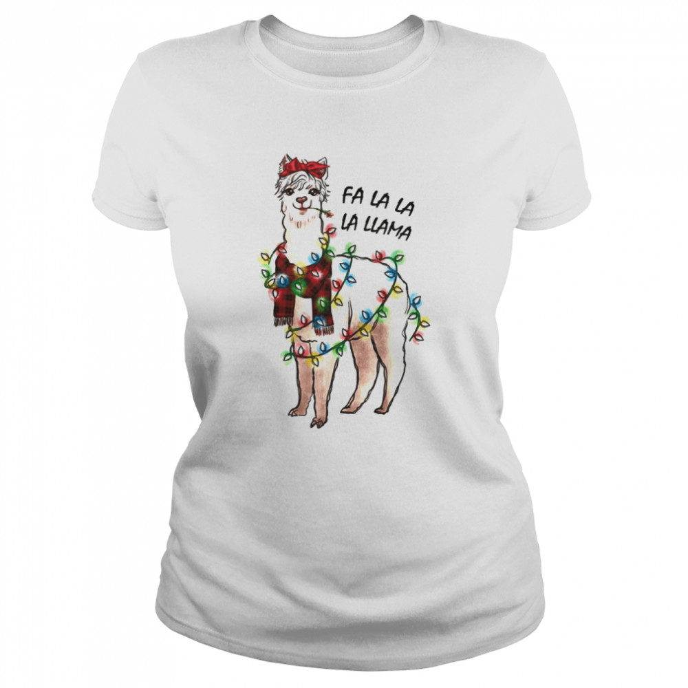 Kawaii Llama Fa La La Christmas shirt Classic Women's T-shirt
