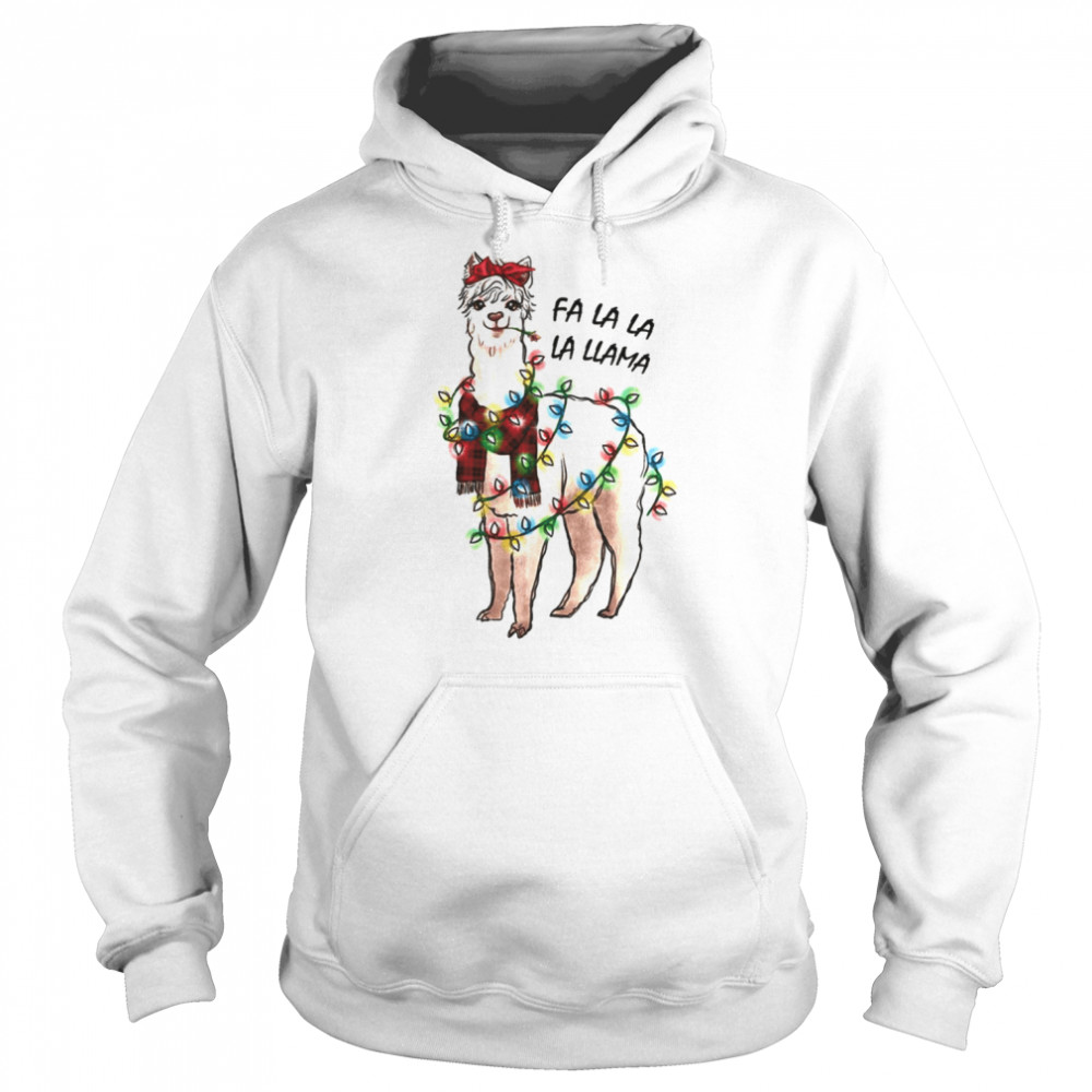 Kawaii Llama Fa La La Christmas shirt Unisex Hoodie