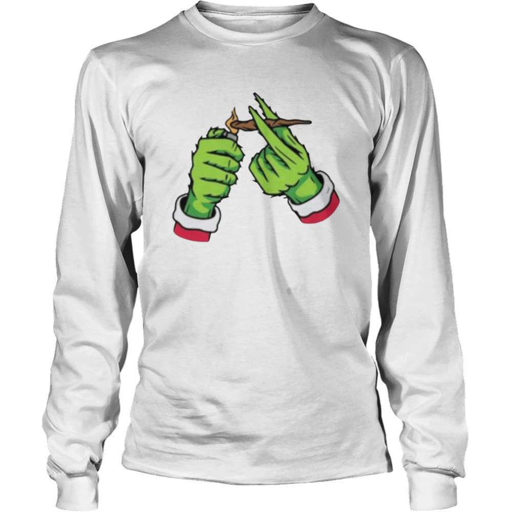 Smoking Grinch Gifts For Christmas 2022 shirt Long Sleeved T-shirt