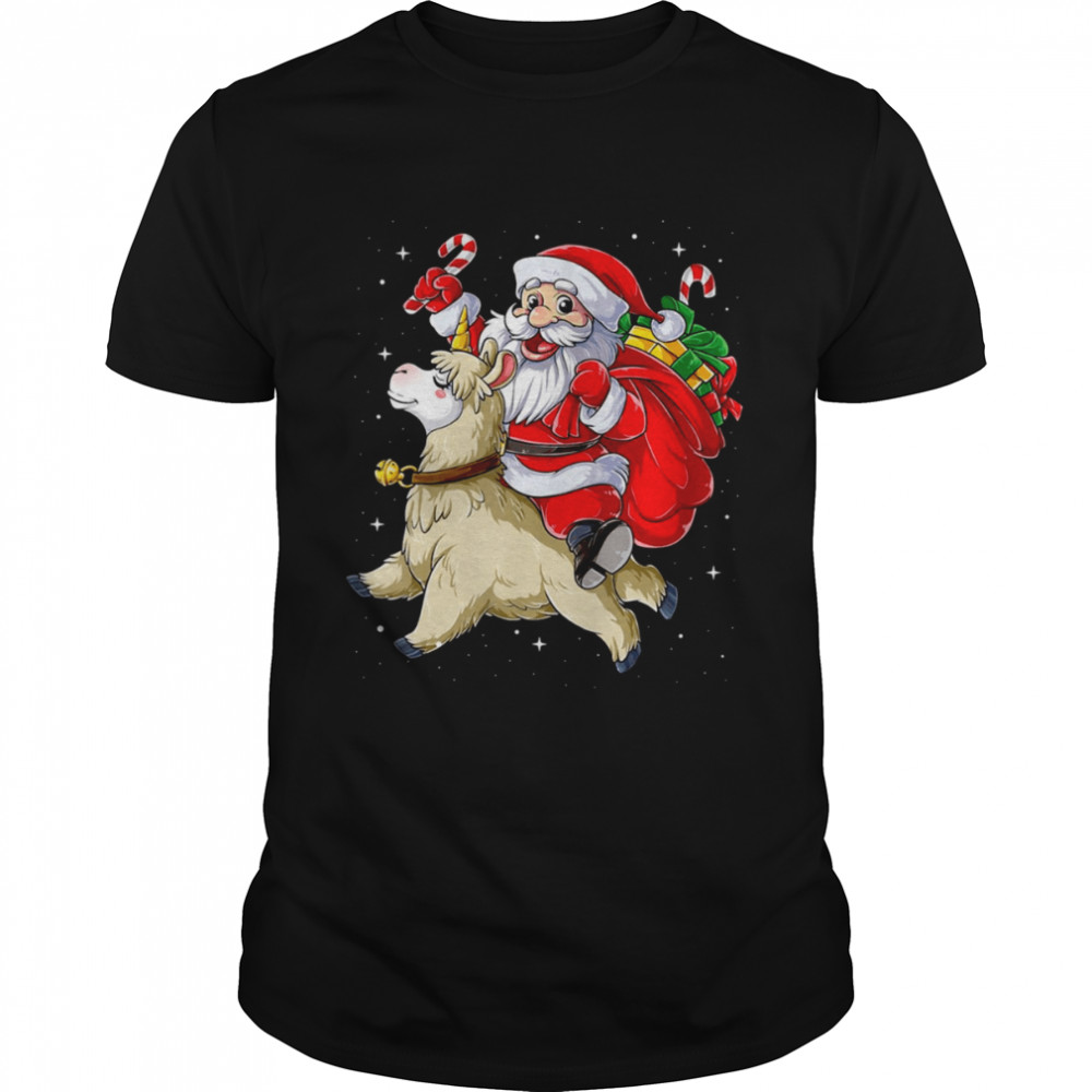 Fa La La Llama Christmas Santa Llamacorn Unicorn shirt