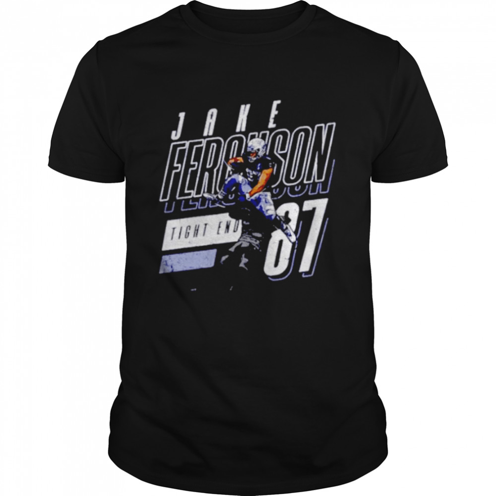 jake Ferguson tight end Dallas Cowboys hurdle shirt