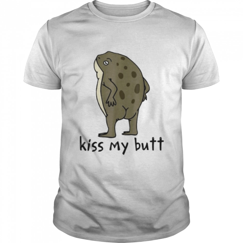 kiss my butt green frog shirt