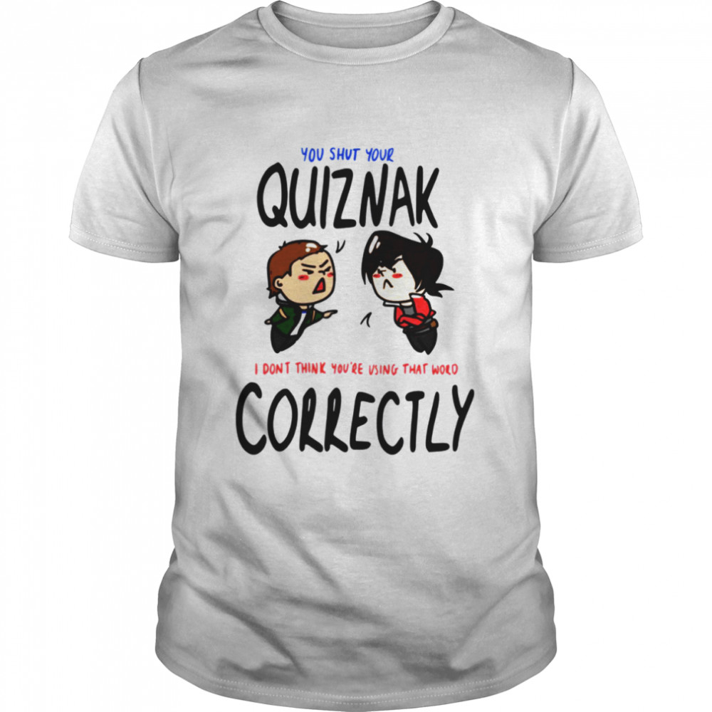 Quiznak Correctly Cartoon Design Voltron shirt