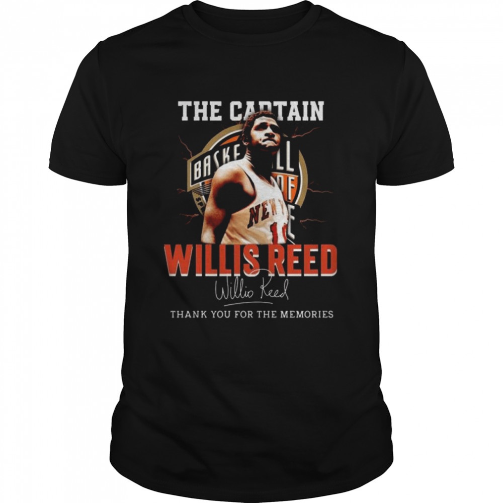 The Captain Willis Reed Basketball Signature Thank You For The Memories Shirt