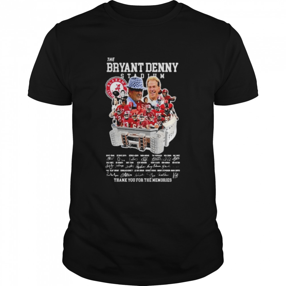 Alabama The Bryant Denny Stadium Signature Thank You For The Memories Shirt