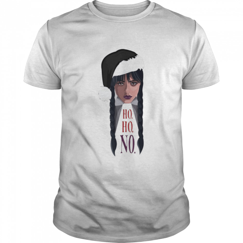 Santa Wednesday Addams Ho Ho No Christmas shirt