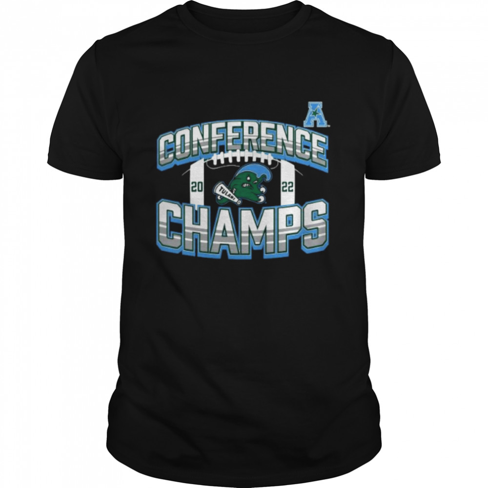 Tulane Green Wave 2022 AAC Football Conference Champions Icon Bold T-Shirt