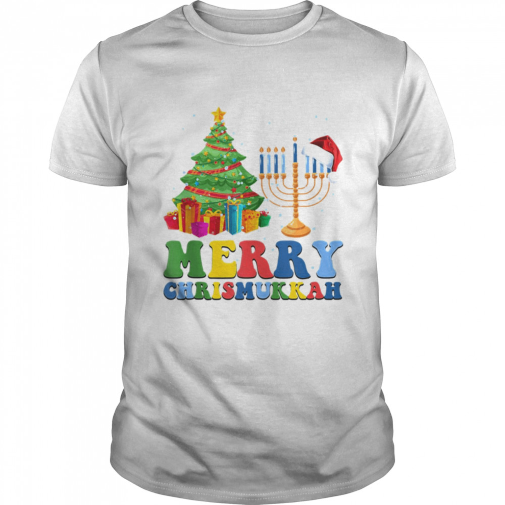 Holidays Merry Chrismukkah Happy Hanukkah Christmas Santa Hat shirt