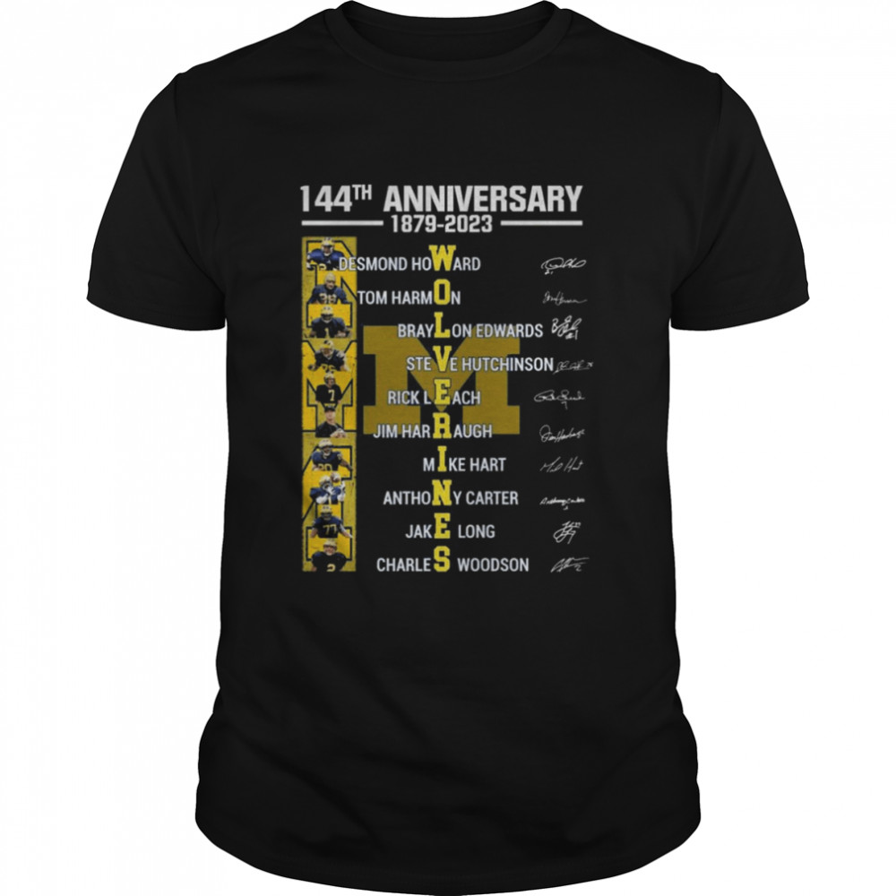 Michigan Wolverines 144th Anniversary 1879-2023 Signatures shirt