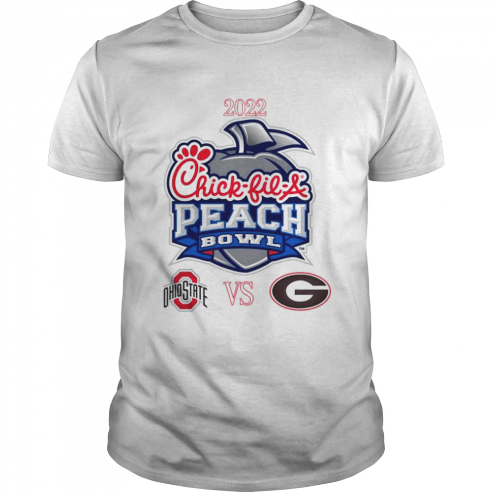 Ohio State University vs Georgia Bulldogs 2022 Peach Bowl apparel match-up shirt