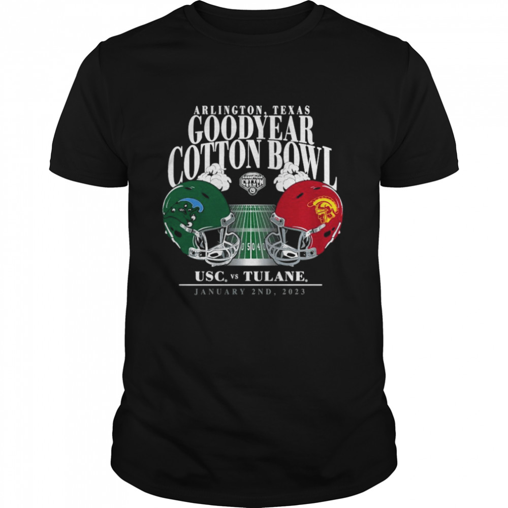 USC Trojans Vs. Tulane Green Wave 2023 Cotton Bowl Matchup Old School Shirt