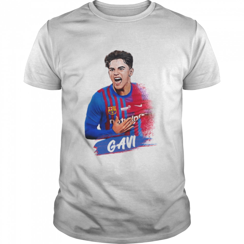 Gavi Football Portrait La Liga Club Barcelona shirt