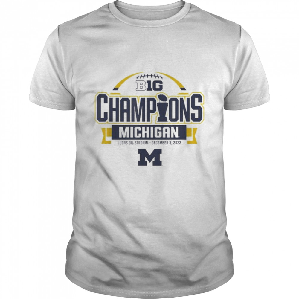 Michigan wolverines big ten champs 2022 locker room white shirt