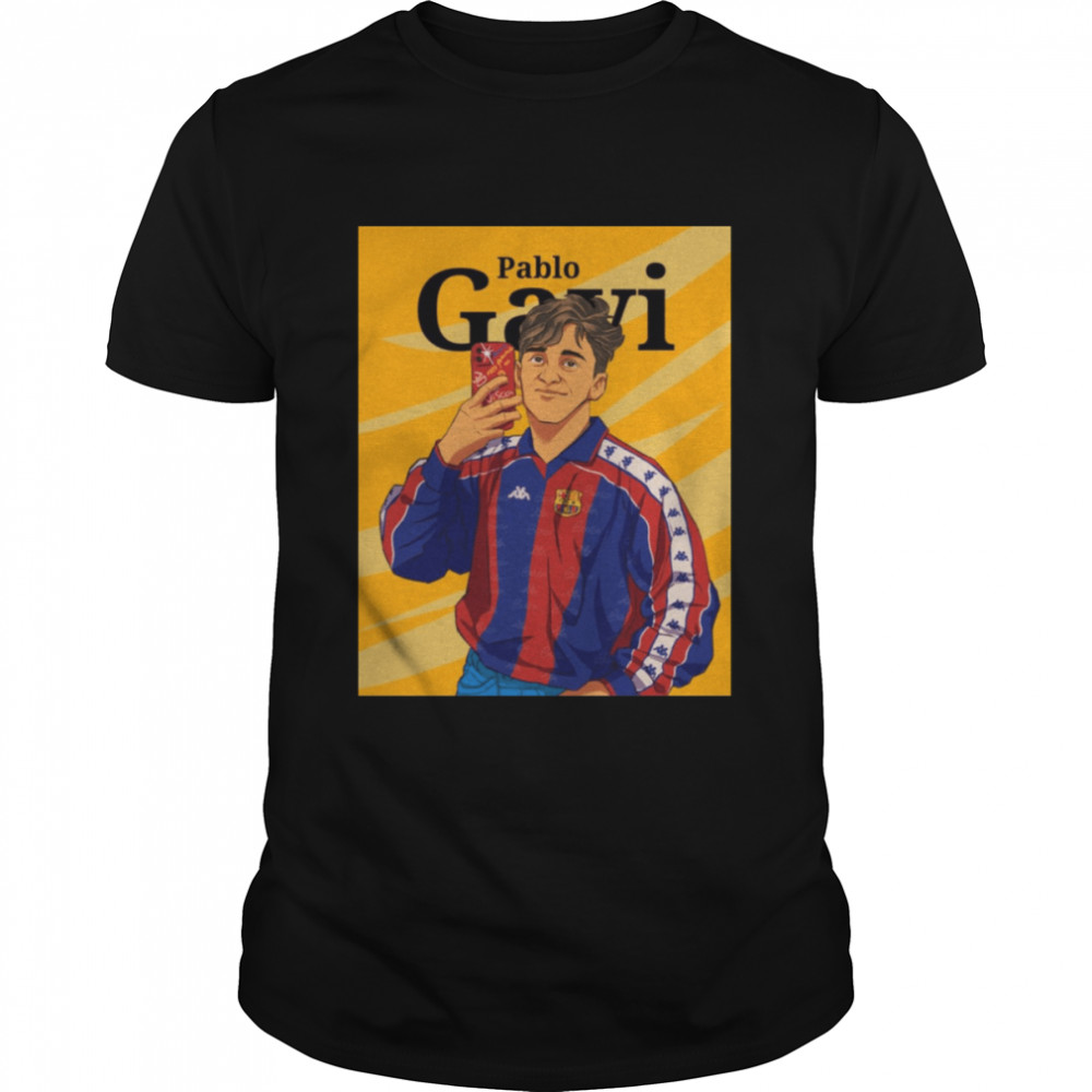 Pablo Gavi Cartoon Design Selfie shirt