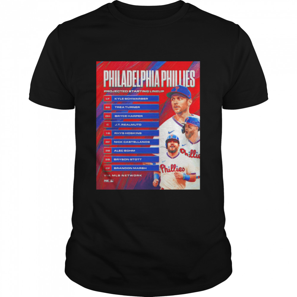 Philadelphia Phillies projected starting lineup shirt