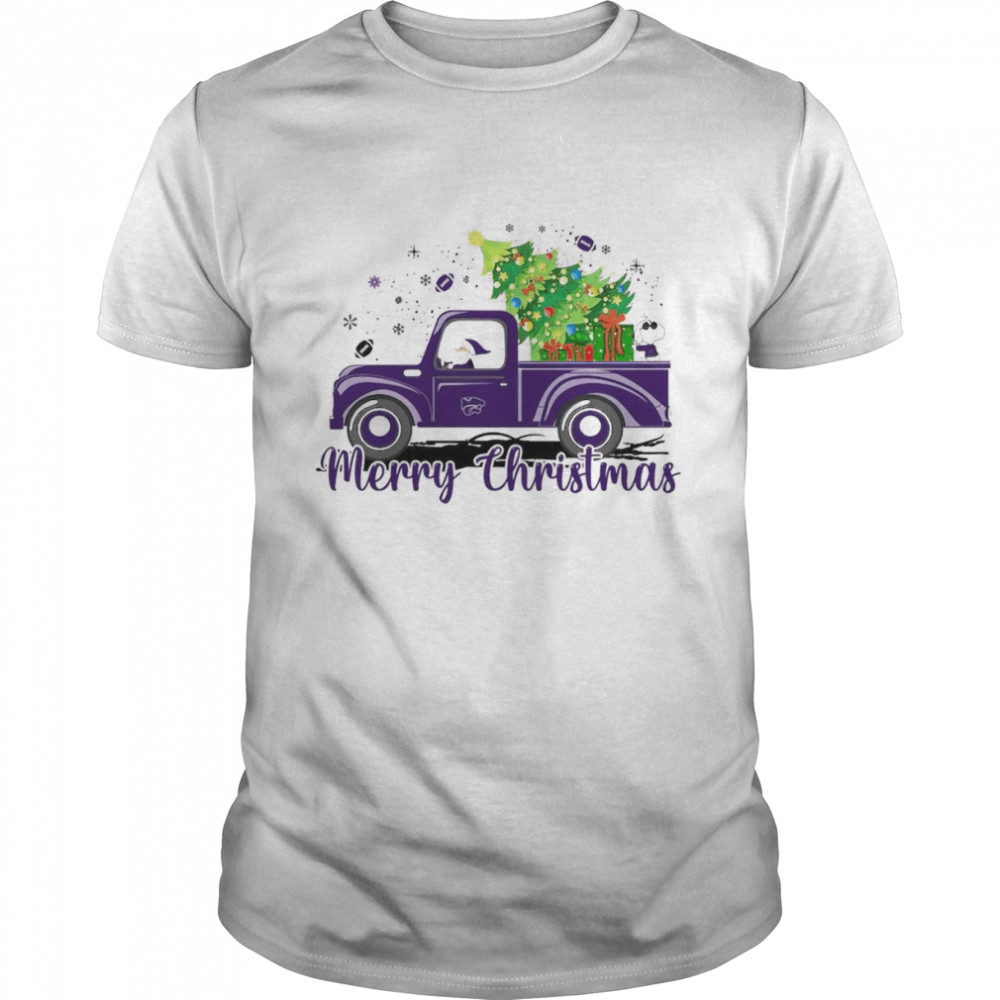 Santa and Snoopy truck Christmas Kansas State Wildcat Merry Christmas shirt