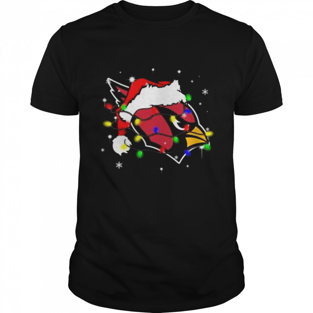 Santa Arizona Cardinals Logo Lights Christmas shirt