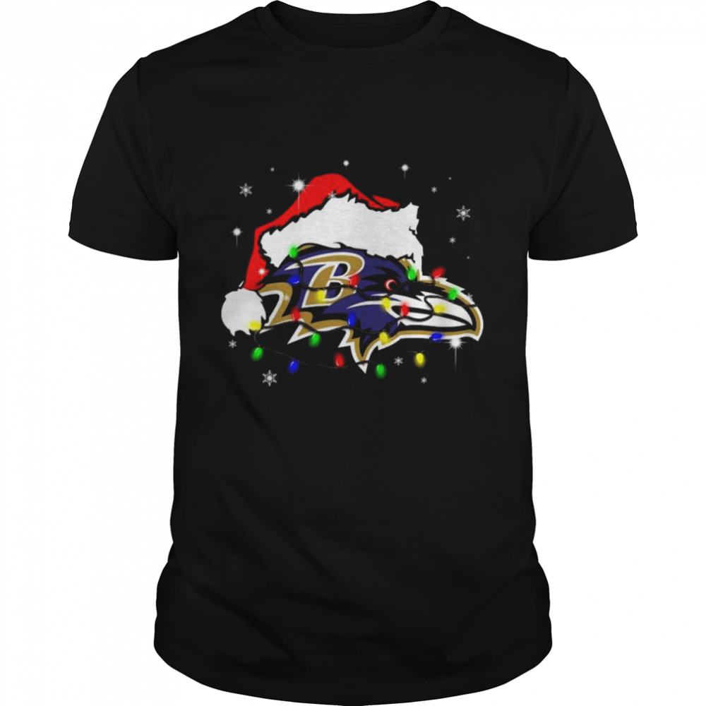 Santa Baltimore Ravens Logo Lights Christmas shirt