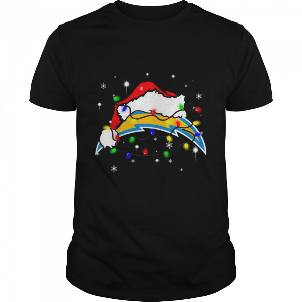 Santa Los Angeles Chargers Logo Lights Christmas shirt