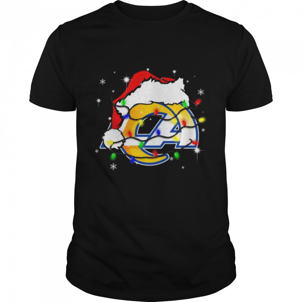 Santa Los Angeles Rams Logo Lights Christmas shirt