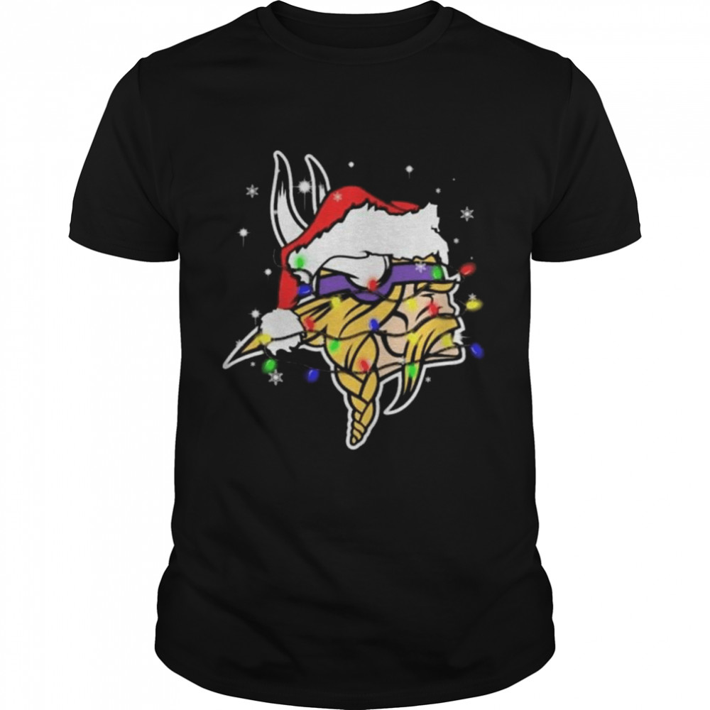 Santa Minnesota Vikings Logo Lights Christmas Shirt