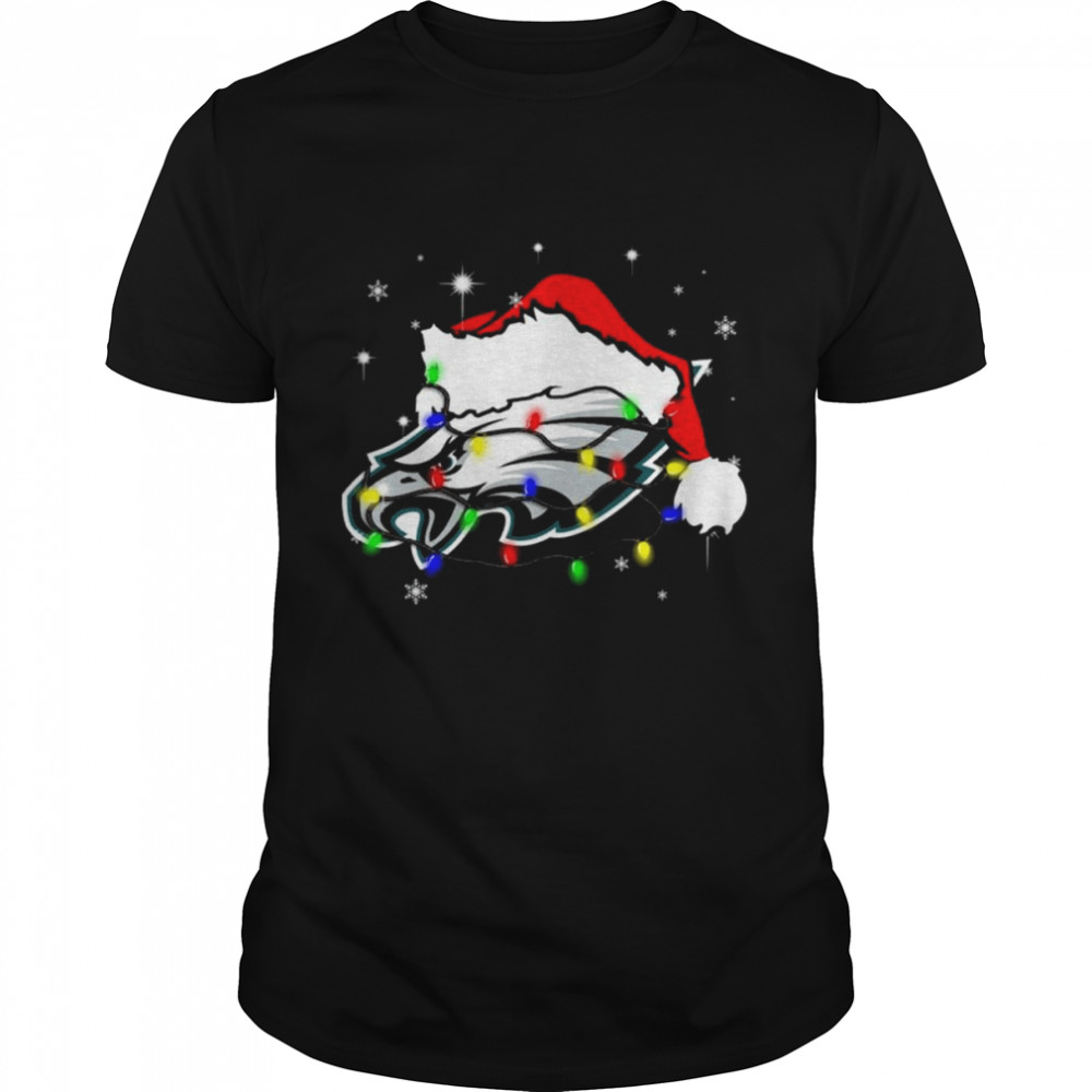 Santa Philadelphia Eagles Logo Lights Christmas shirt