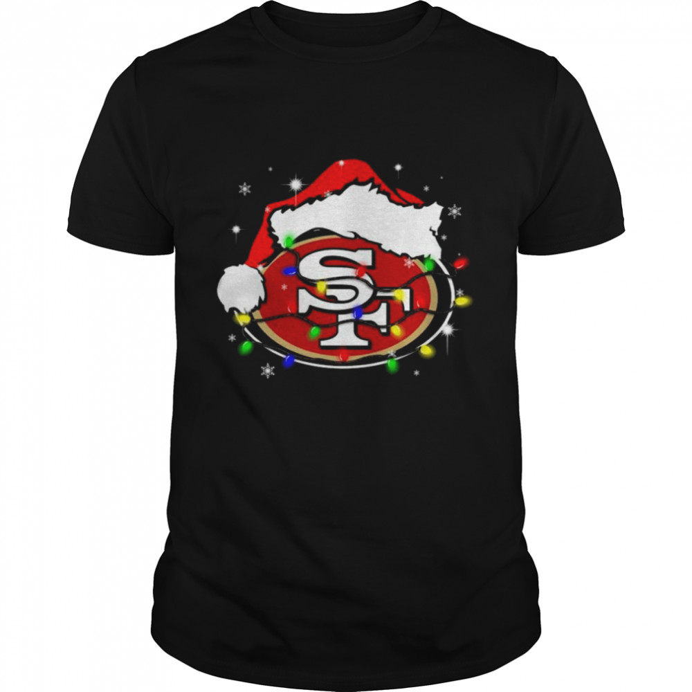 Santa San Francisco 49ers Logo Lights Christmas shirt