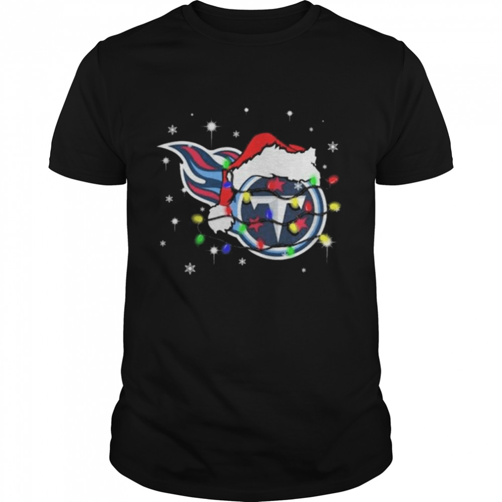 Santa Tennessee Titans Logo Lights Christmas Shirt