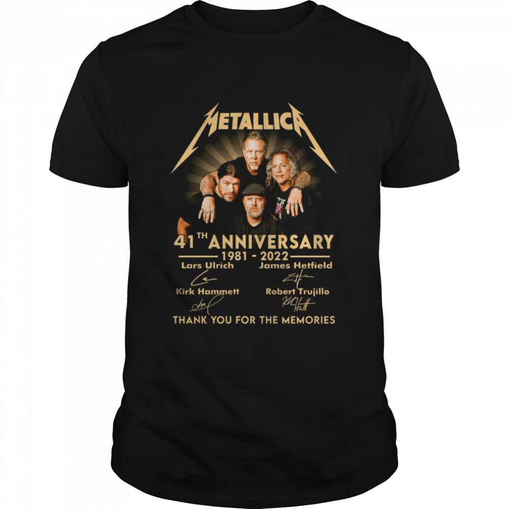 41th Anniversary Metalica Band 1980 2022 Thank You For The Memories Signatures shirt