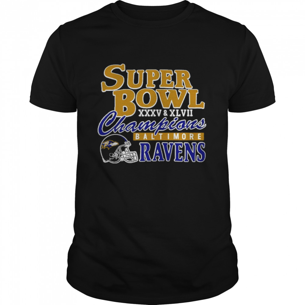 baltimore Ravens Homage Super Bowl Helmet Shirt