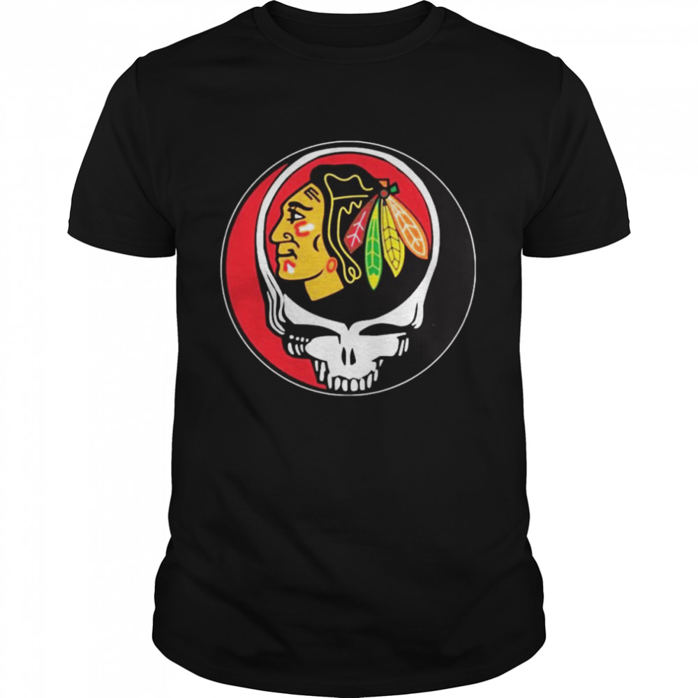 Chicago Blackhawks Grateful Dead Steal Your Face Hockey NHL Shirt