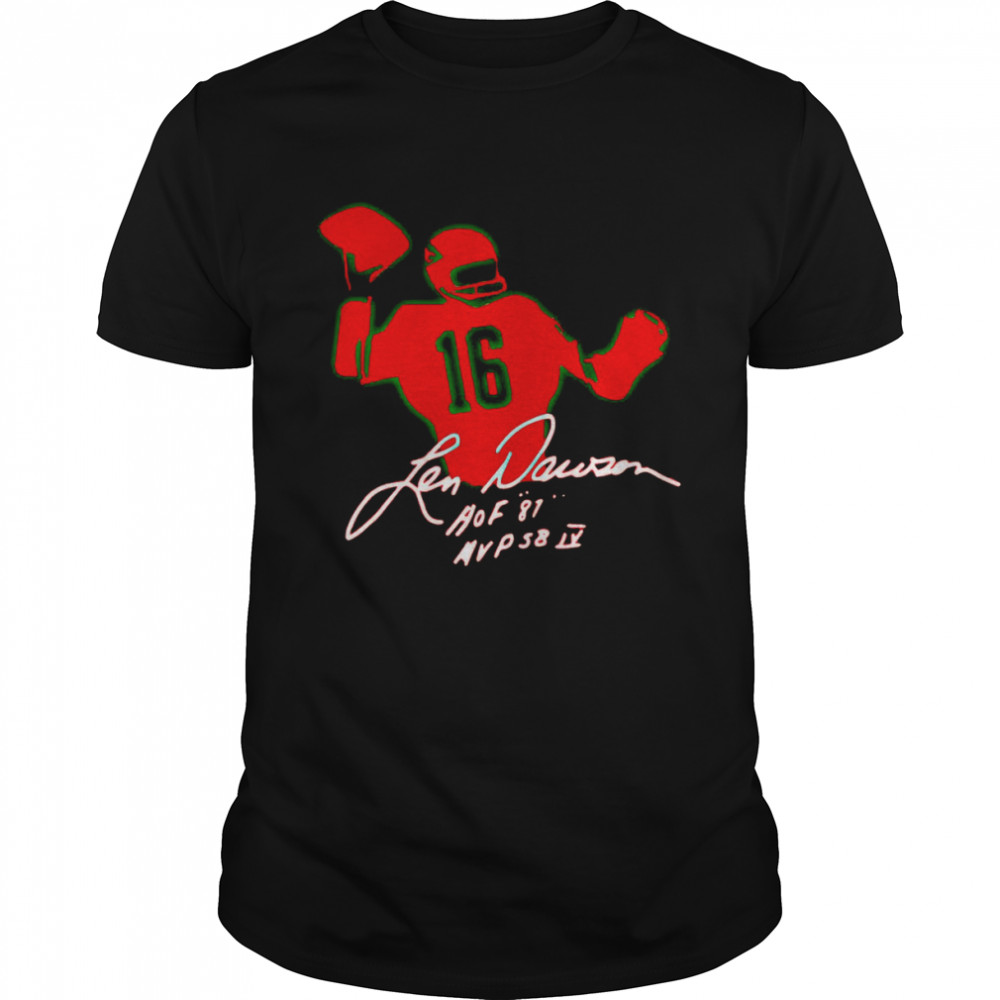 Chiefs Len Dawson hof 81 MVP 58 signature shirt