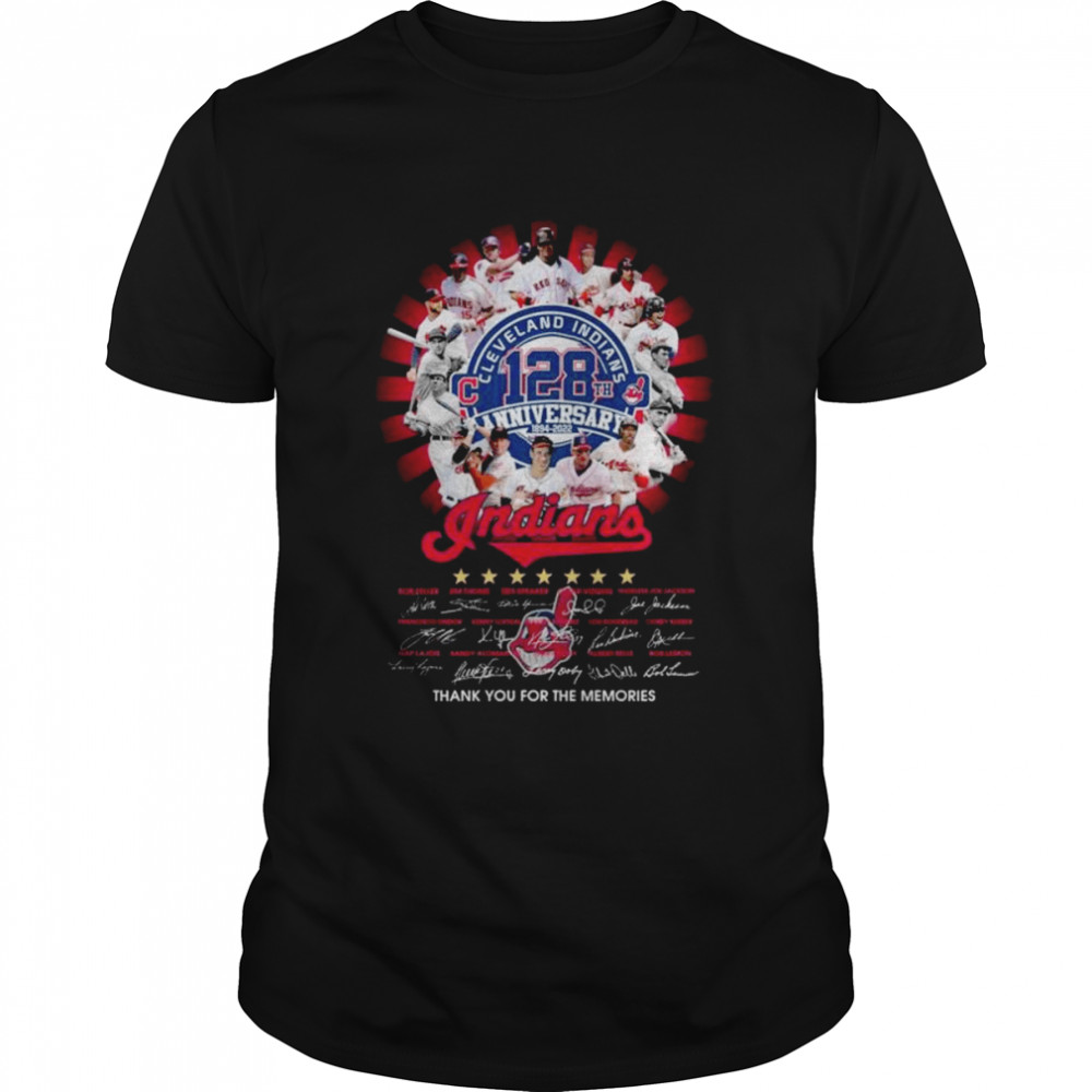 Cleveland Indians 128th anniversary 1894 2022 thank you for the memories signatures shirt