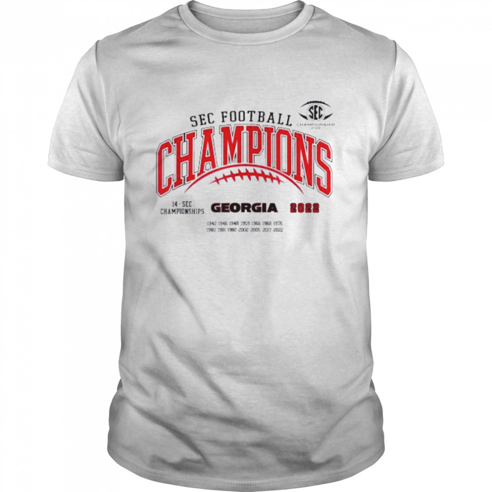 Georgia bulldogs sec champs 2022 laces logo shirt